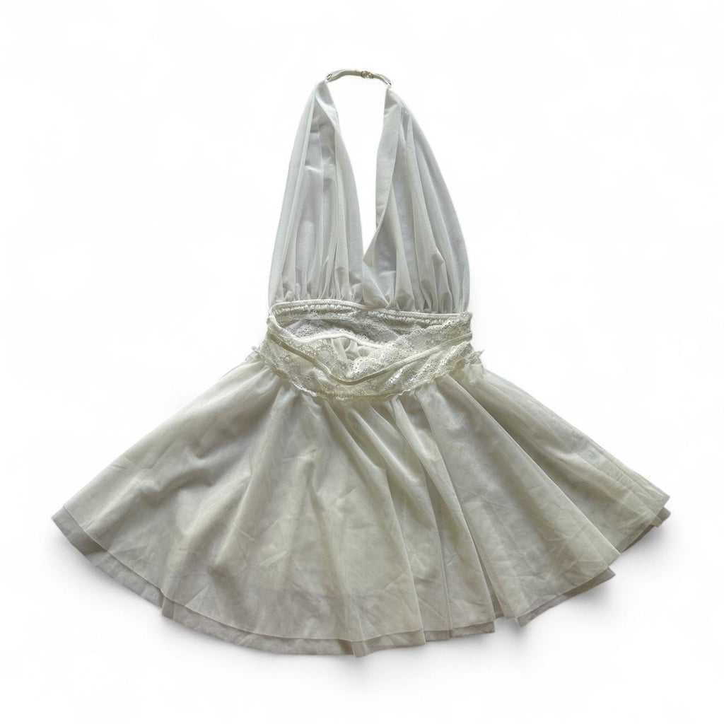 White Lace Babydoll Sheer Lingerie Top Chemise Bridal Sexy