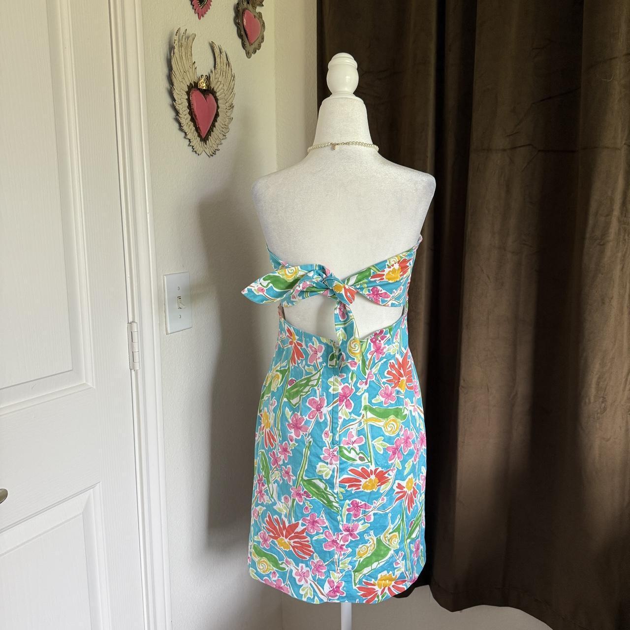 Island Republic Strapless Sundress Floral Tropical Cruise Vacation 97% Cotton