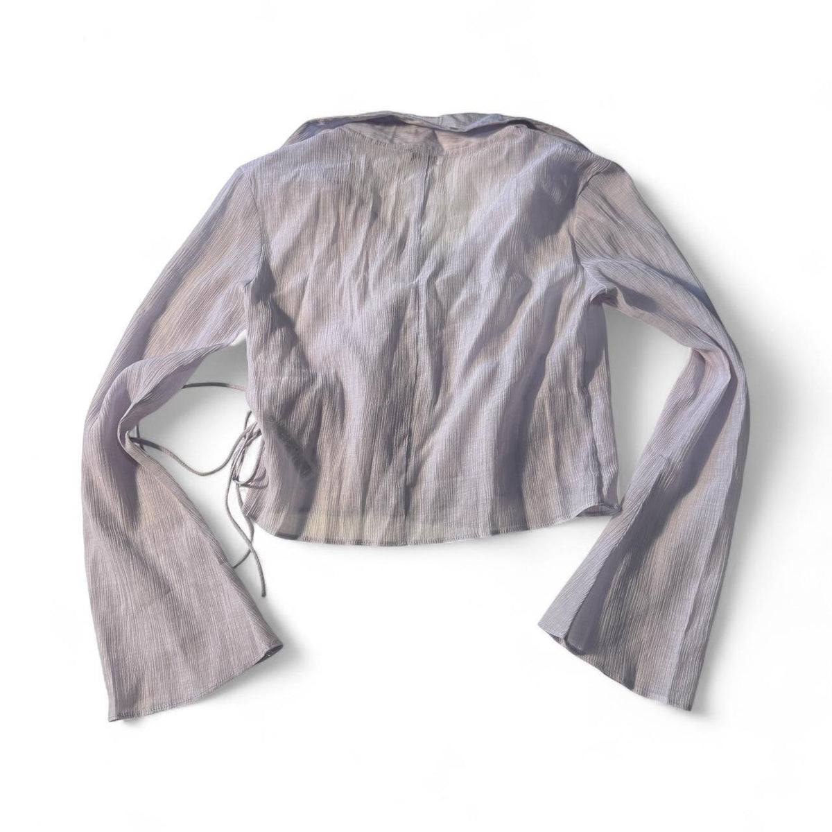 Topshop Wrap Tie Detail Flare Sleeve Blouse Corporate Office Siren Back toSchool