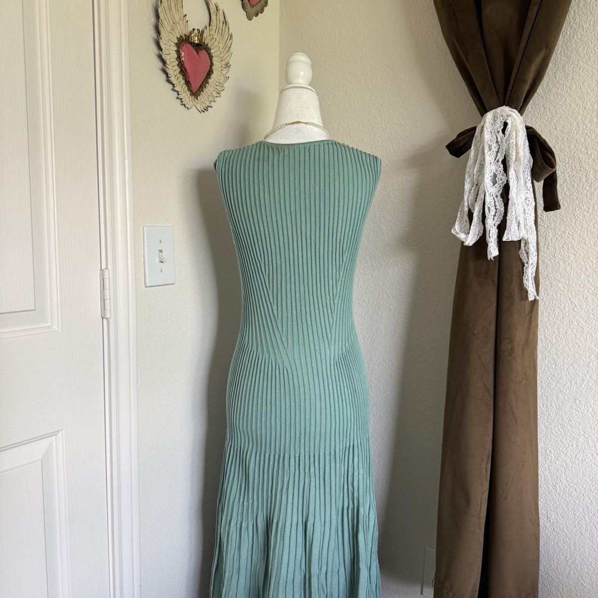 Peruvian Connection Teal Maxi Dress 100% Pima Cotton Quiet Luxury Designer