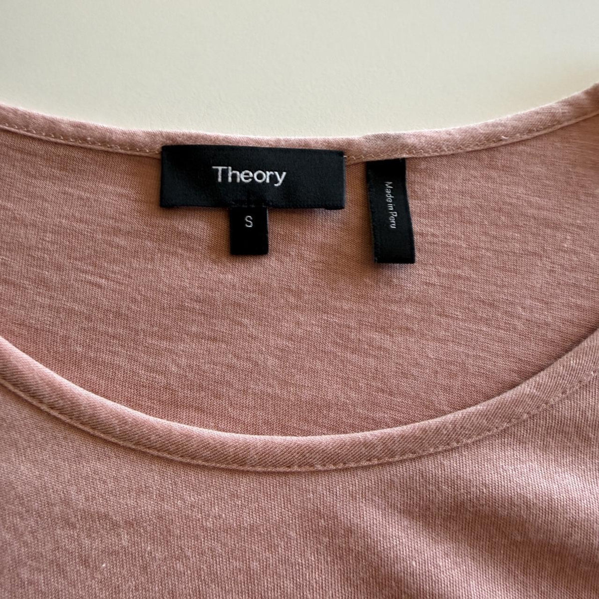 Theory Chevak Pink Ruffled Layered Long Sleeve T-Shirt