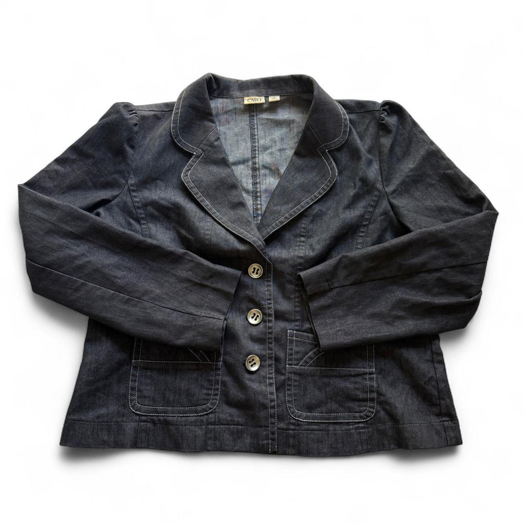 Cato Beaded Sparkly Y2K Inspired Denim Jacket Button Detail