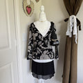 Worthington Whimsical Wrap Detail Floral V Neck Blouse