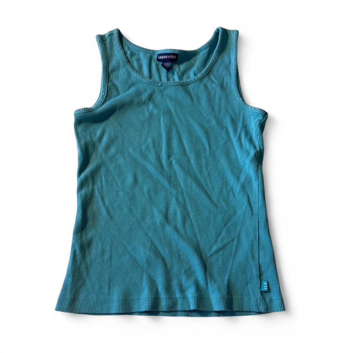 Limited Too Y2K Vintage Rhinestone Teal Tank Top