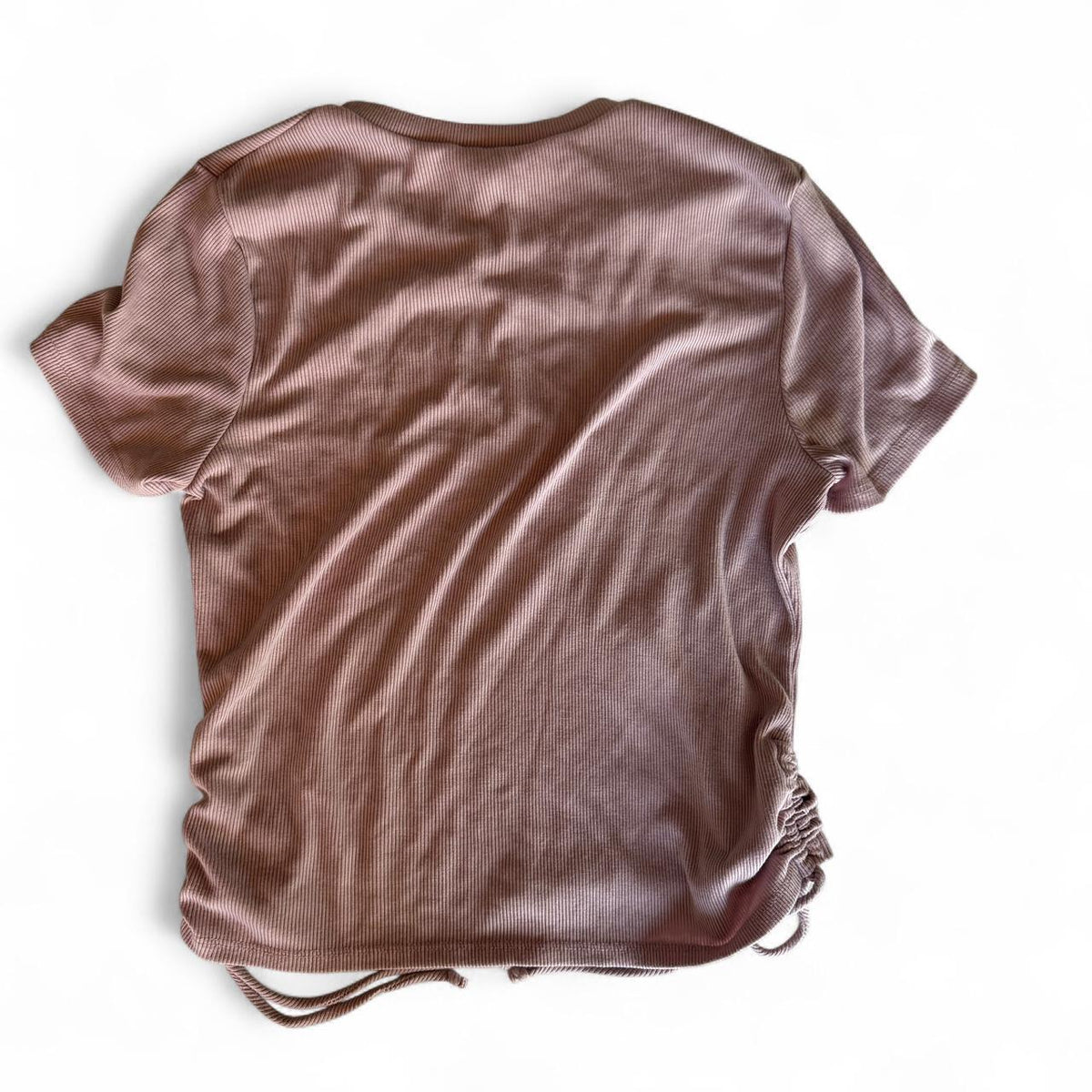 Starlet Pink Y2K Rhinestone Ribbed Baby Tee Blingy Girly Top Sz L