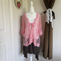 Liv Los Angeles Whimsical Pink Cover Up Bed Jacket Bohemian Festival Coquette