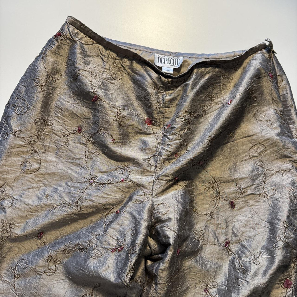 Yves Cassette Depeche Mode Vintage Sequin Silk Trousers