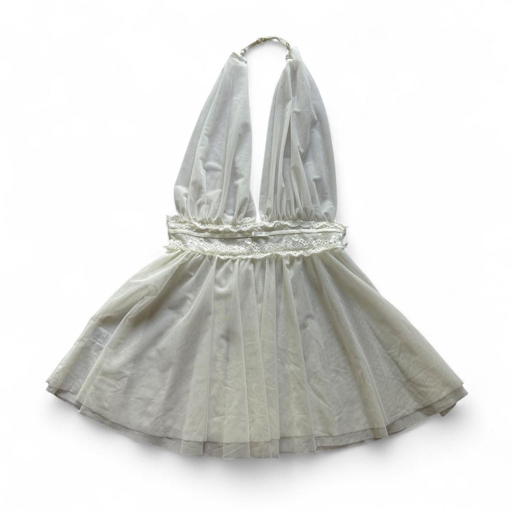 White Lace Babydoll Sheer Lingerie Top Chemise Bridal Sexy