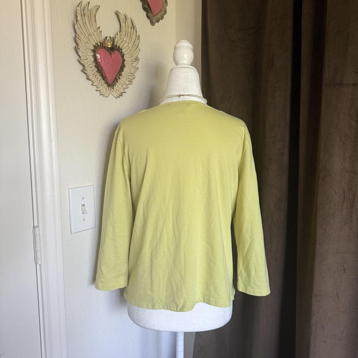 Tanjay Y2K Inspired Green Sequin Detail Long Sleeve Blouse