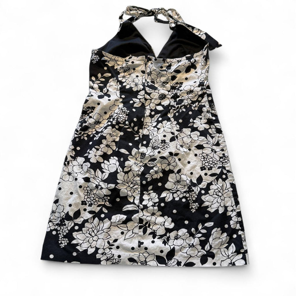 Vintage Y2K City Triangles Halter Dress Floral Paper Tag Made in USA