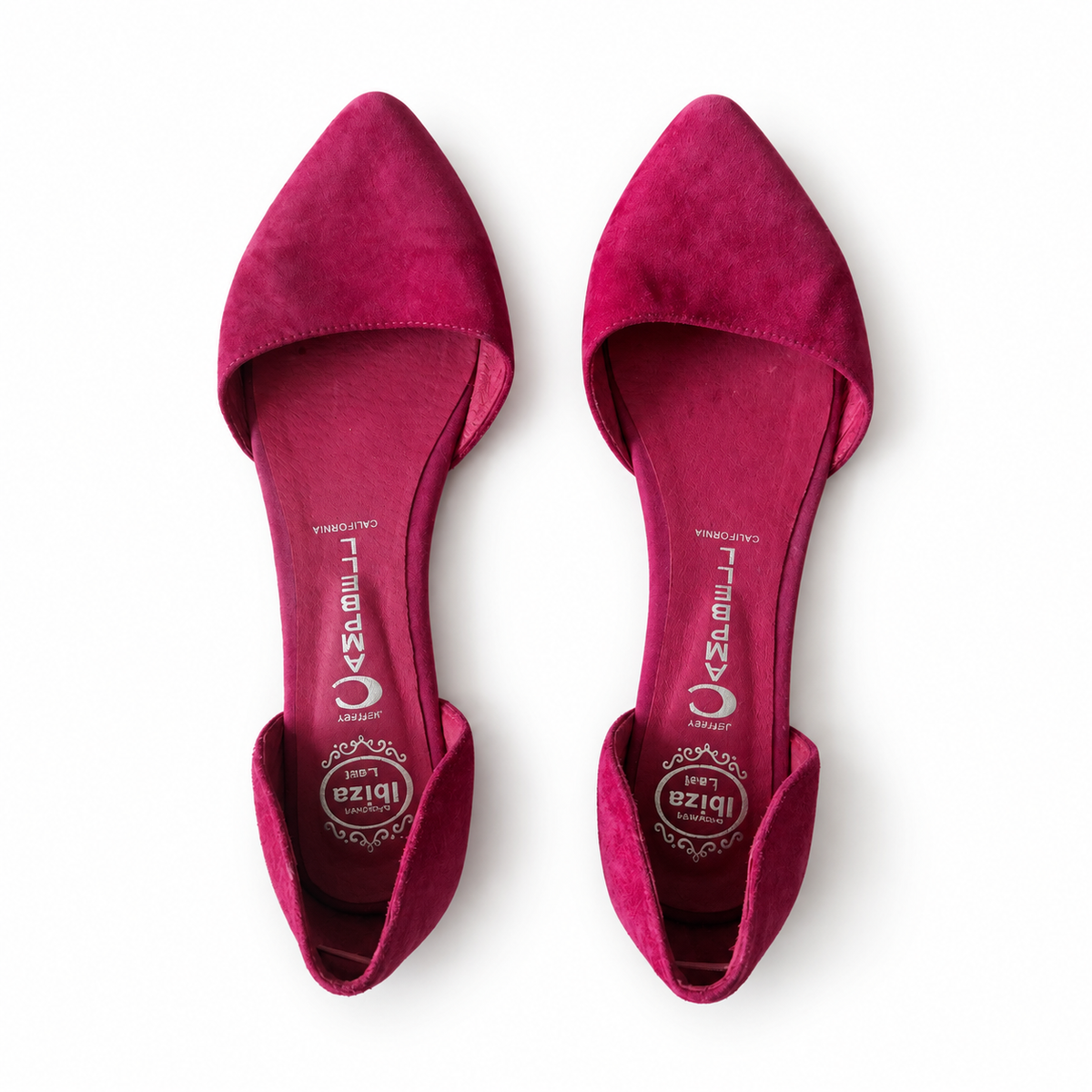 Jeffrey Campbell Women's Pink Suede Pointed Toe D'Orsay Flats Size 8