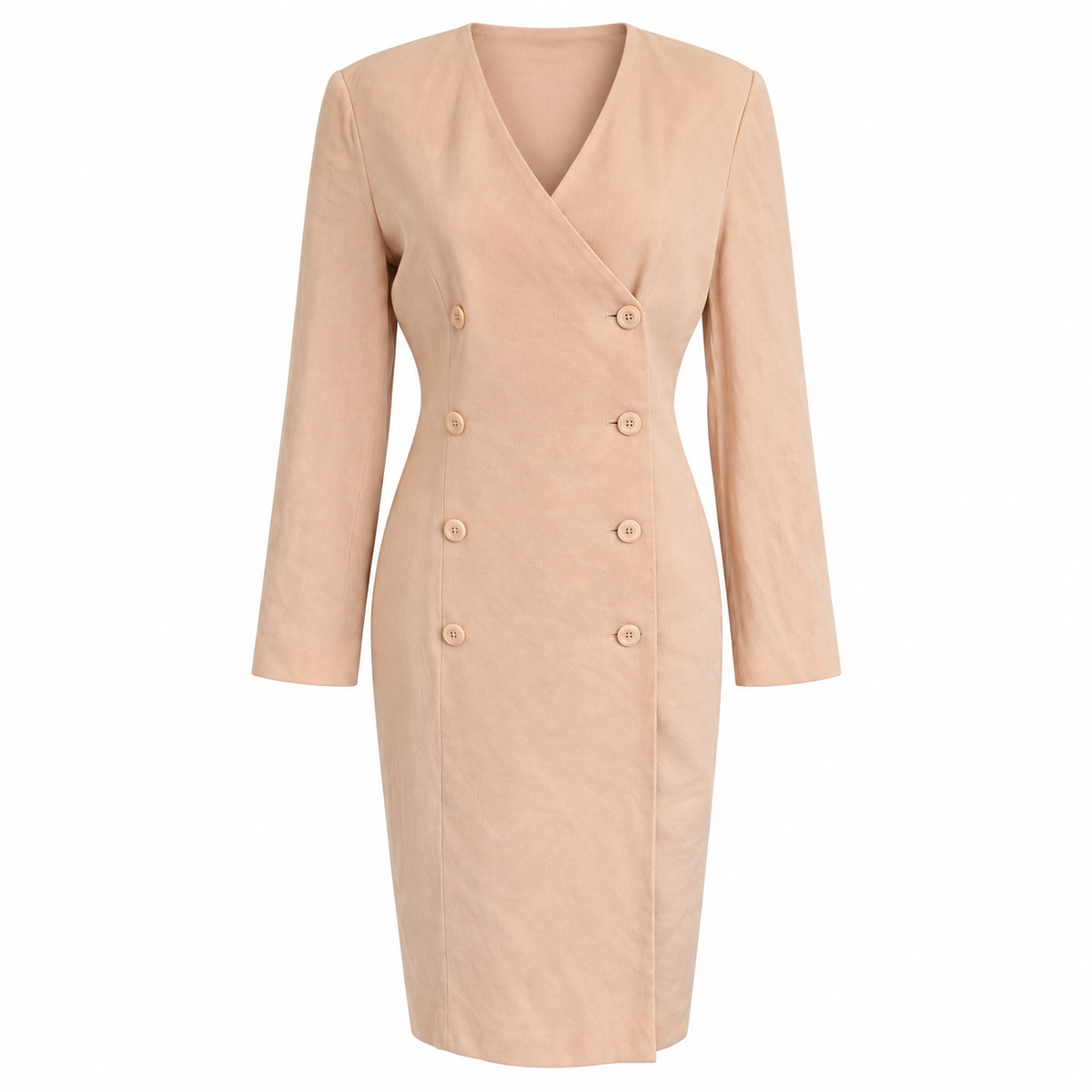 Vintage Ann Taylor Silk and Wool Blend Peachy Pink Double Breasted Blazer Dress