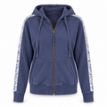 Johnny Was XS Navy Blue Hoodie with Embroidered Floral and Bird Design Cotton XS