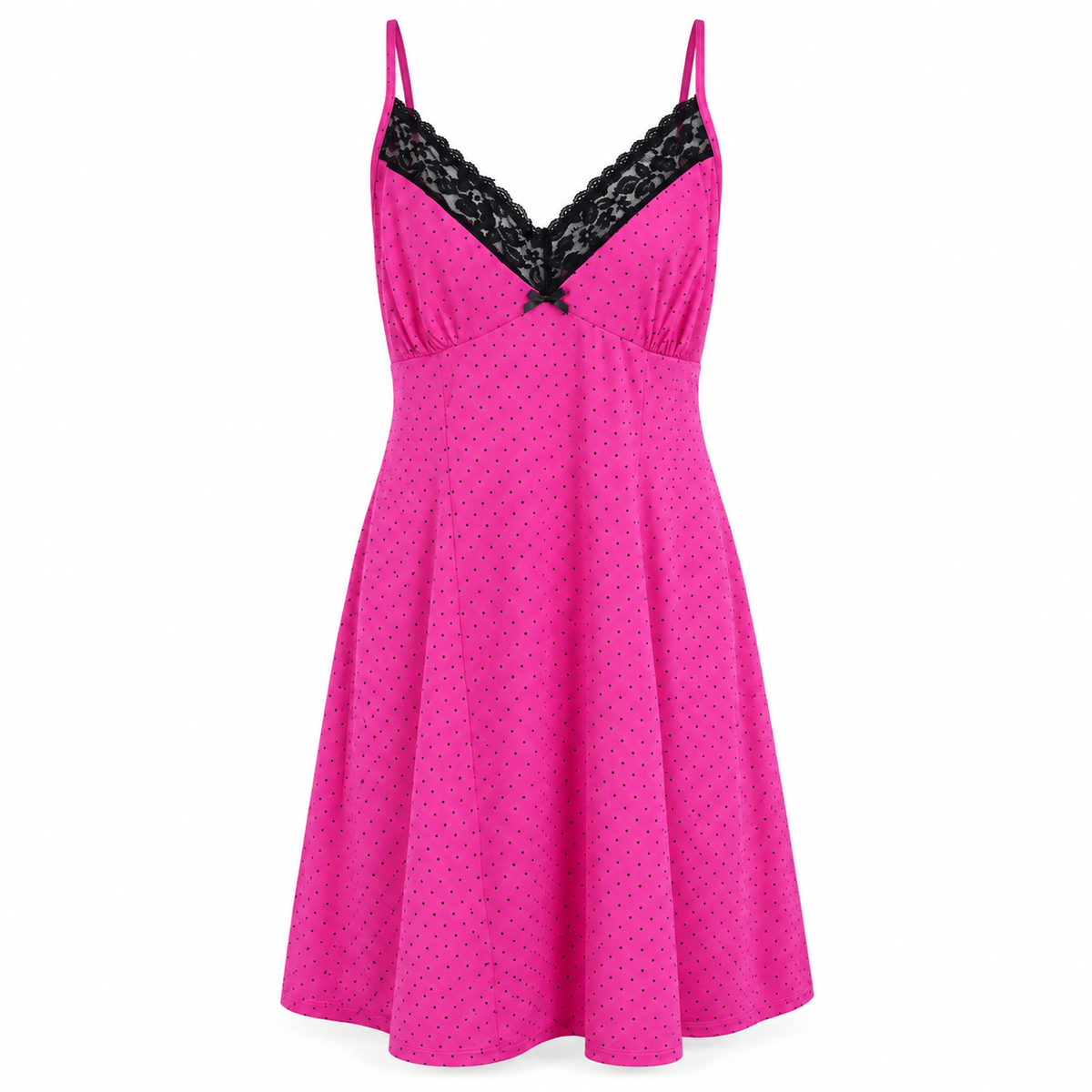 Secret Treasures Women's Polka Dot Pink and Black Slipdress Women's Large