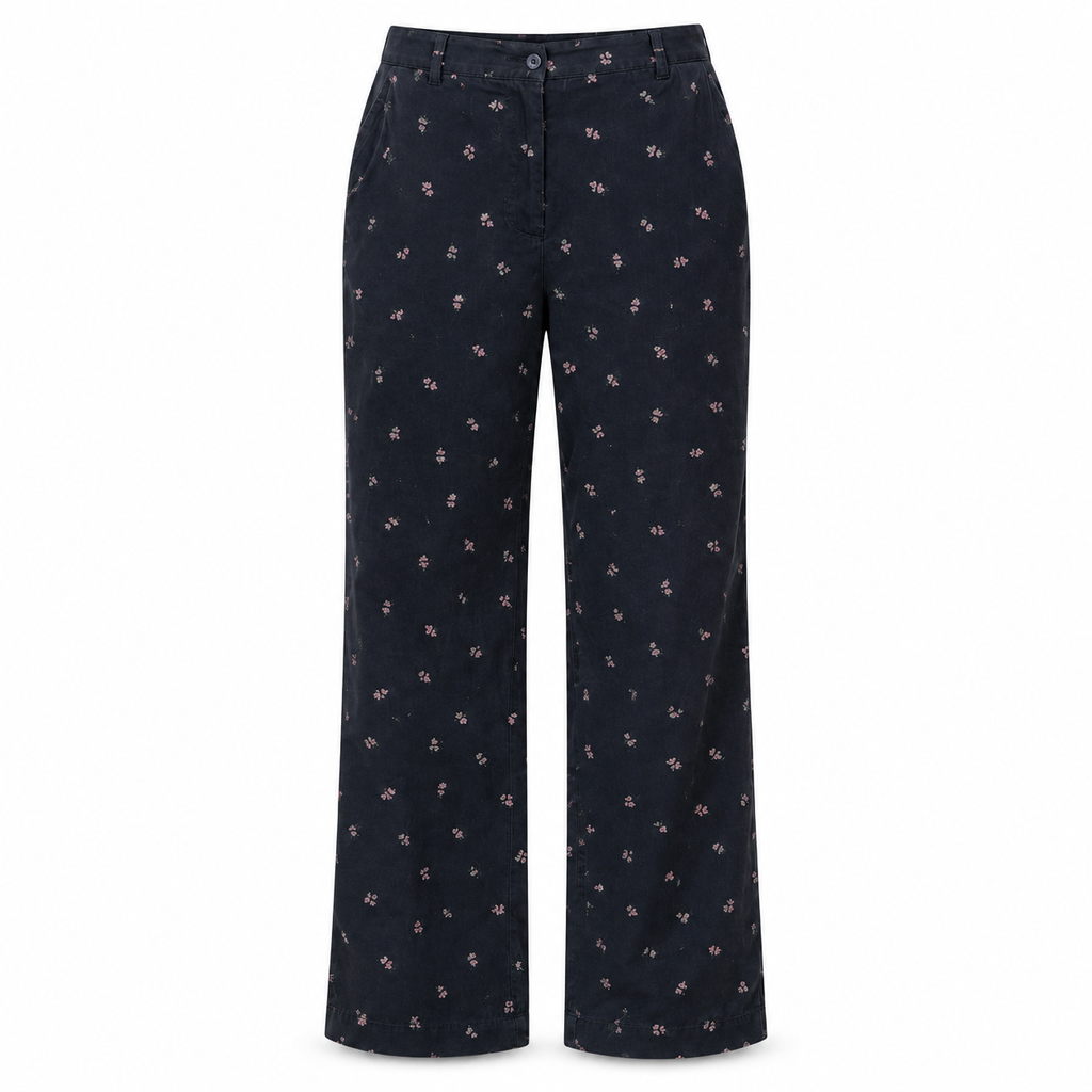 Y2K Style & Co Cotton Black Floral Printed Trousers Women's Size 4