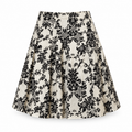 Apt. 9 Women's Black and White Floral Damask A-Line Skirt Size 4 100% Cotton
