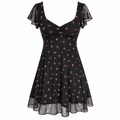See You Monday Black Floral Mesh Dress Size XS