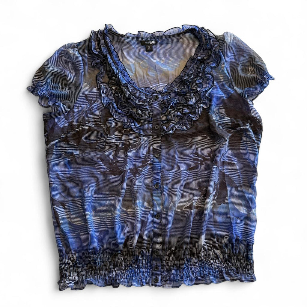 East 5th Whimsical Sheer Frilly Coquette Blouse
