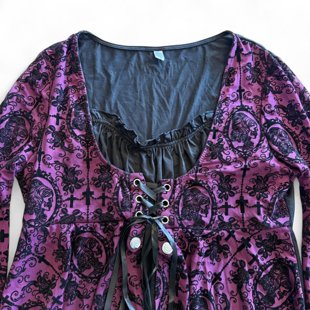 Victorian Gothic Costume Top Flare Sleeve Halloween Renaissance Fair