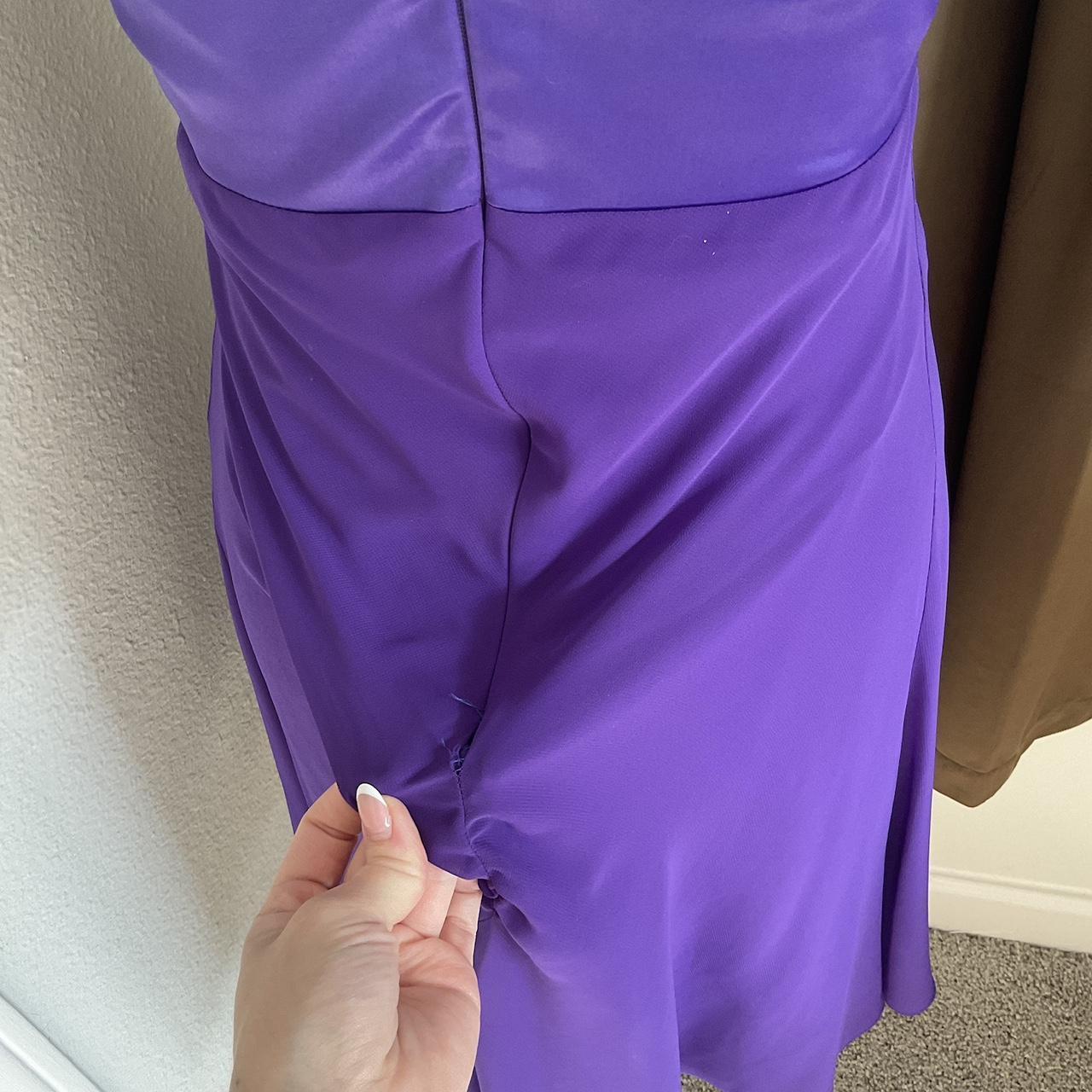 Y2K Early 2000s Purple Fairy Formal Dress — Rosette Detail, Asymmetrical Hem