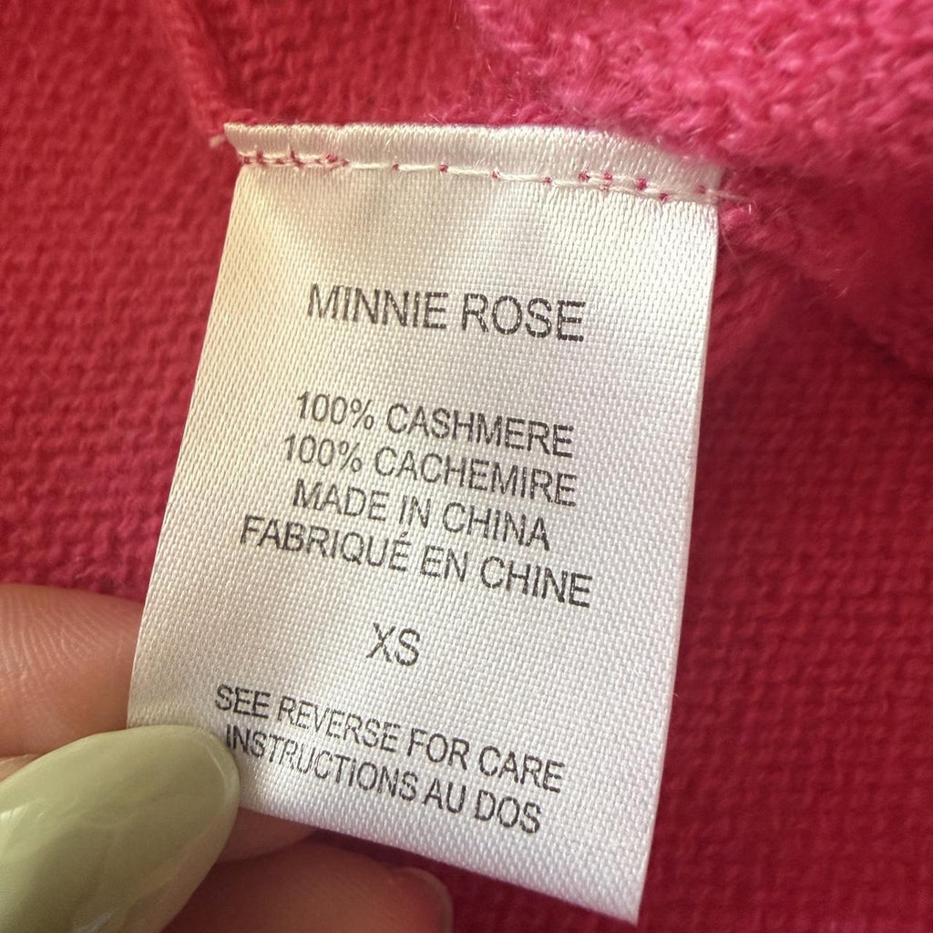 Minnie Rose Designer Cashmere Ruffled Girly Coquette Cardigan