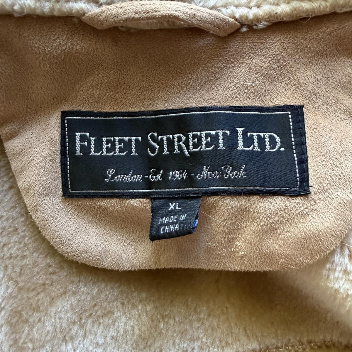 Fleet Street LTD Faux Suede Shearling Hooded Winter Coat Women's XL Tan