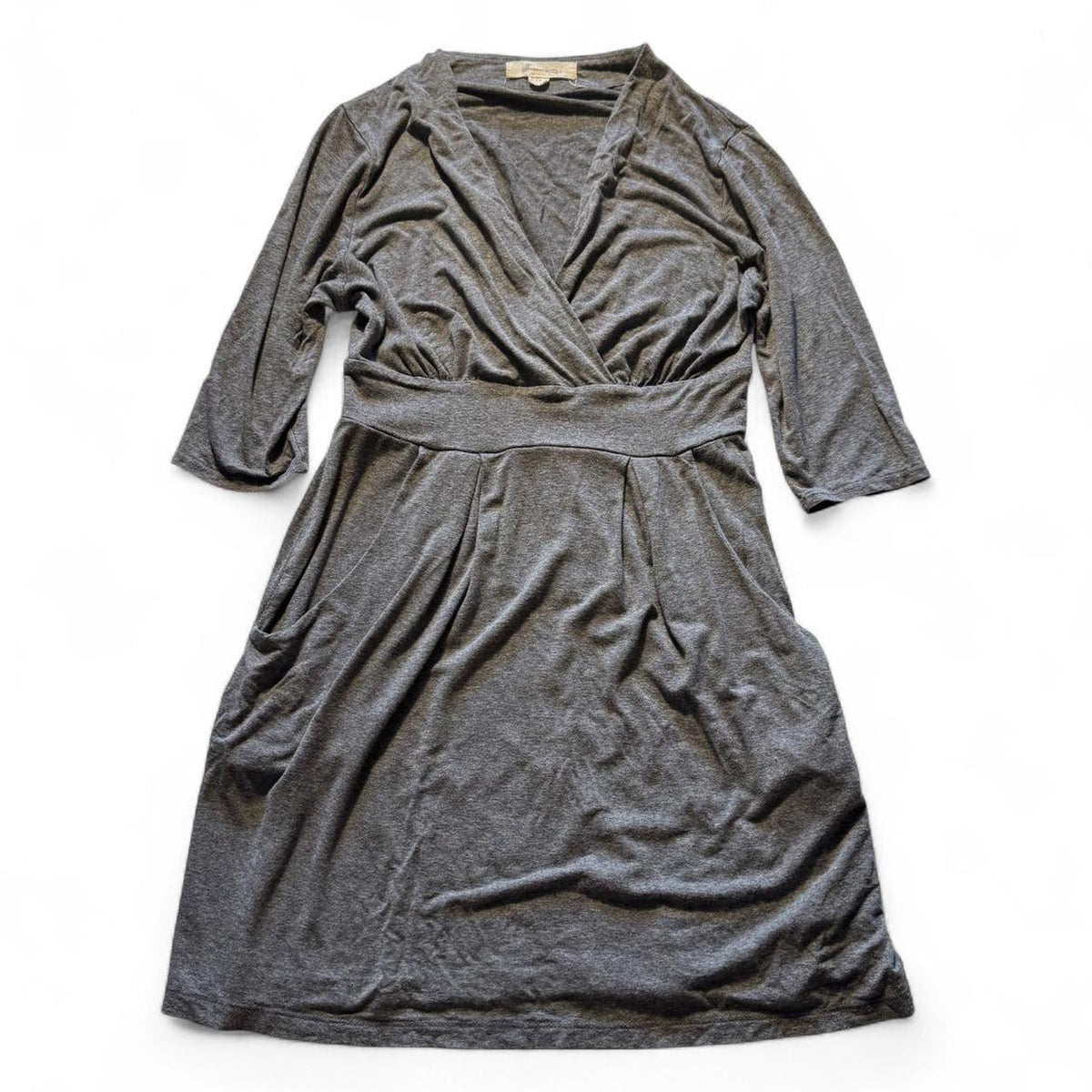 Forever 21 Gray Babydoll Mini Dress Top Pockets Size S Softgirl Cottagecore