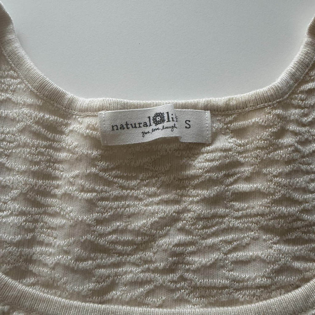 Natural Life Textured Cream Bohemian Crop Top Hippie Soft Layering Fall