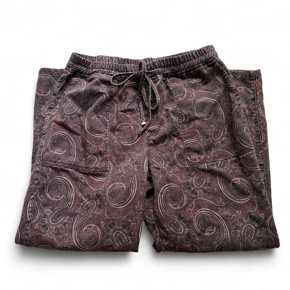Zara Boho Paisley Drawstring Trousers Cottagecore Fall