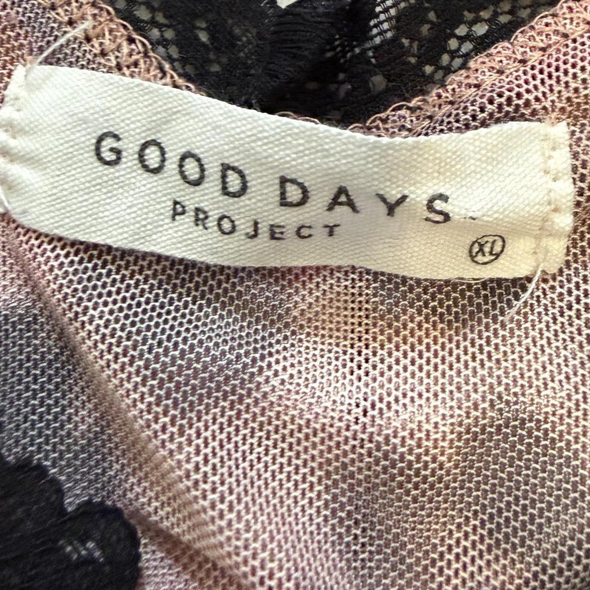Good Days Project Mesh Leopard Floral Lace Tie Back Y2K Boho Top XL