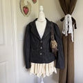 Cato Beaded Sparkly Y2K Inspired Denim Jacket Button Detail