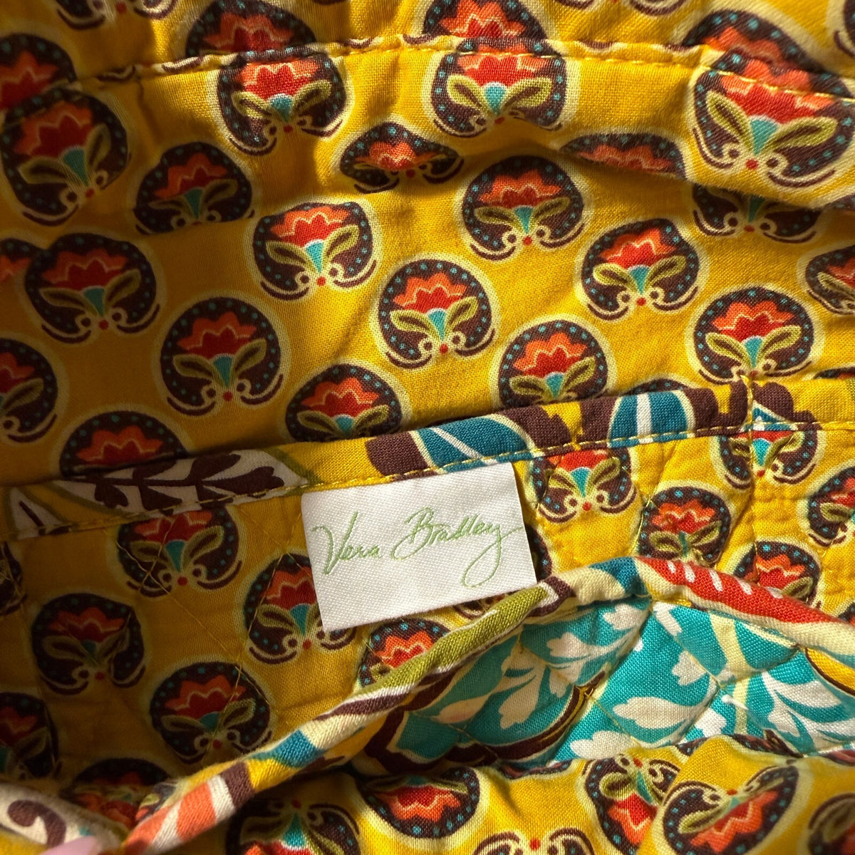 Vera Bradley Provencal Yellow Floral Tote Bag Retired Pattern Quilted Cotton