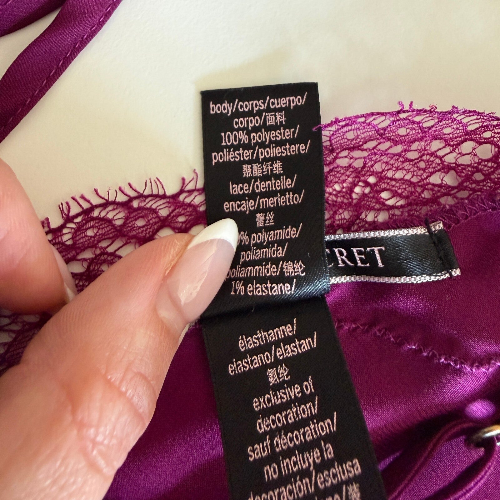 Victoria's Secret Women's Purple Slipdress Lace Trim Mini Women's Medium