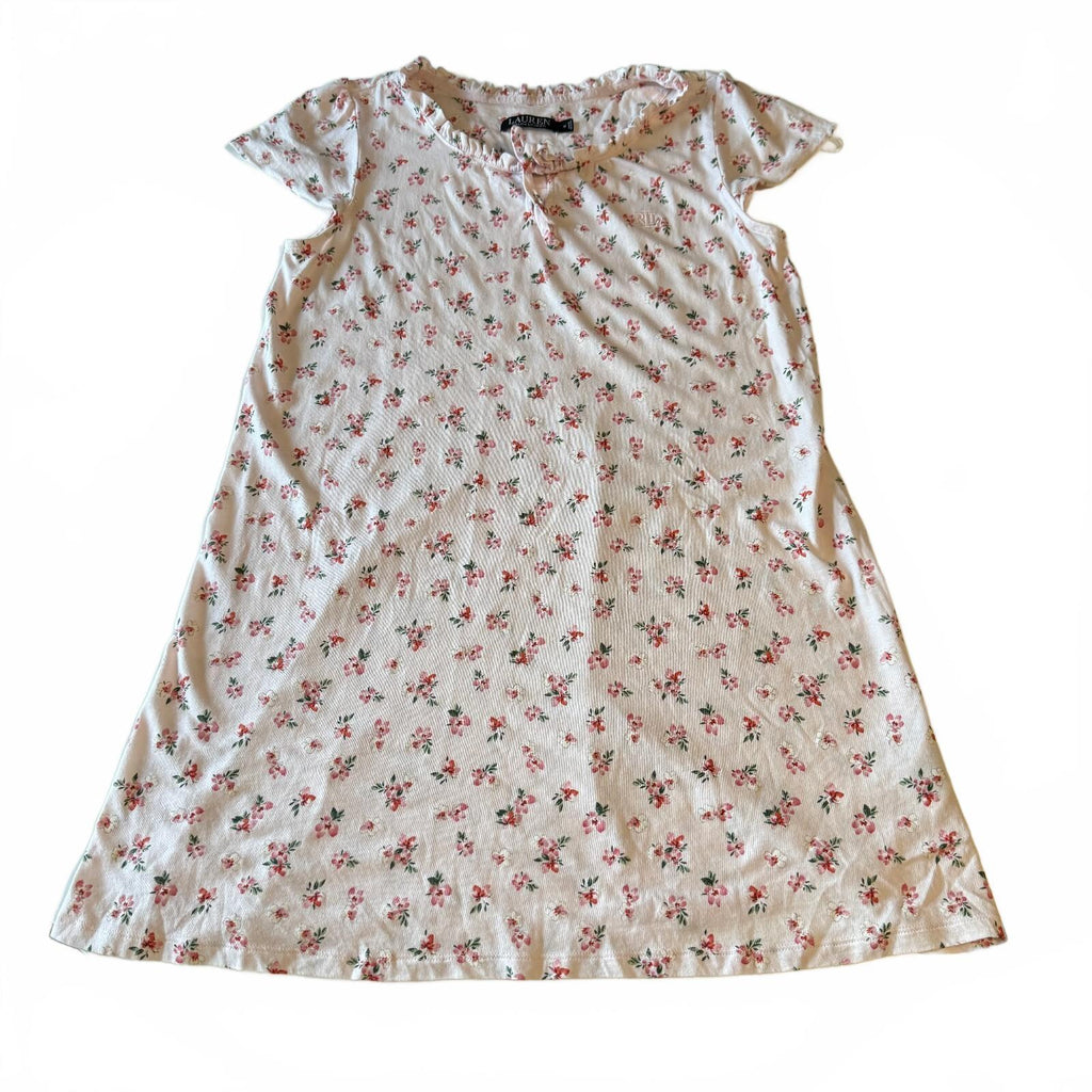 Floral Romantic Lauren Ralph Lauren Pink Flutter Sleeve Women's Nightgown Sz M