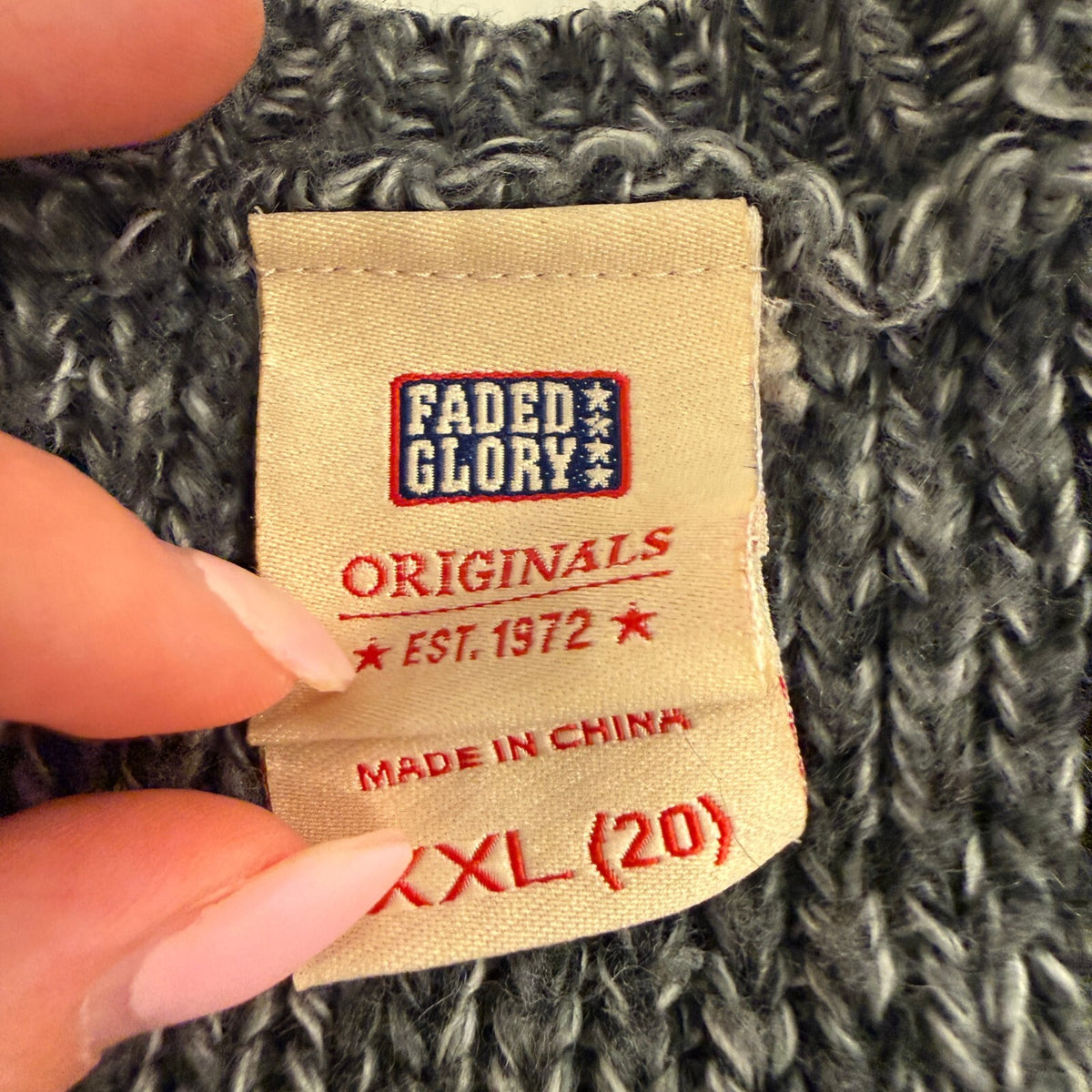 Faded Glory Button Detail Gray Knit Cardigan Sweater Mini Dress/Tunic Fall Cozy