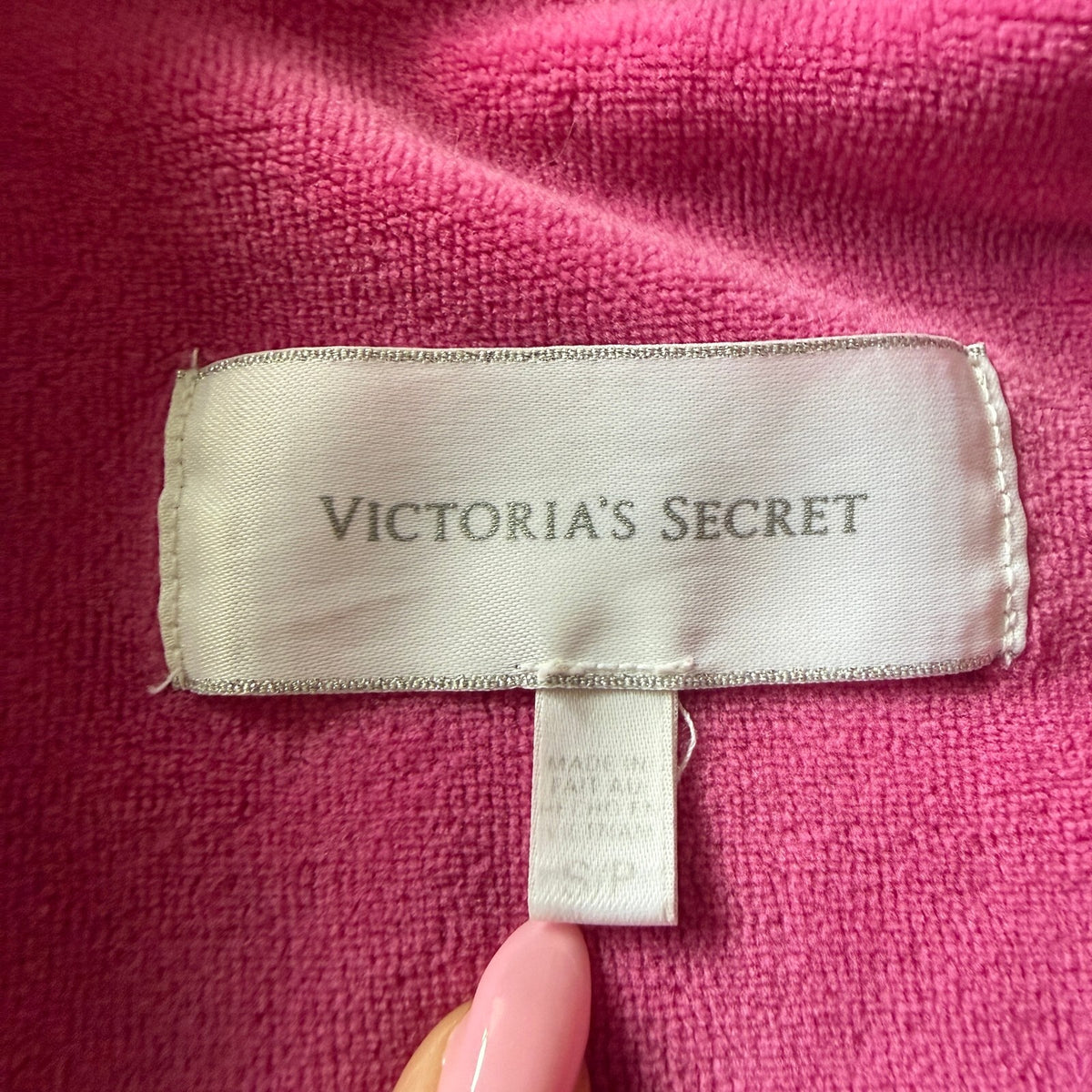 Victoria's Secret Hot Pink Belted Velour Robe Y2K Coquette Girly Dressing Gown