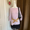 White House Black Market Women's Light Purple Top Size M with Tie Details