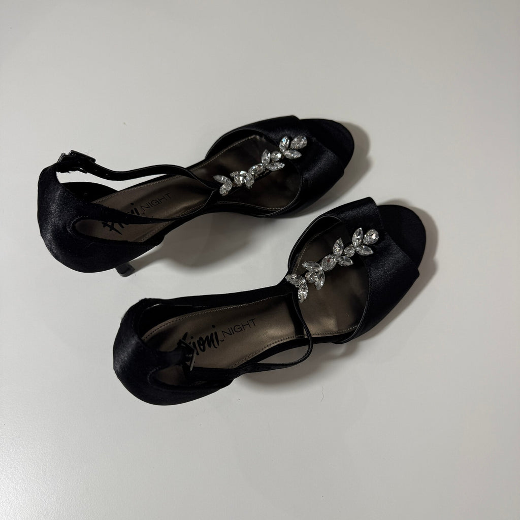 Fioni Bedazzled Women's Strappy Heels Sateen Finish Formal Elegant Girly
