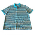 Lacoste Mens XXL Size 7 Striped Polo Shirt Blue Aqua Cotton Preppy Golf