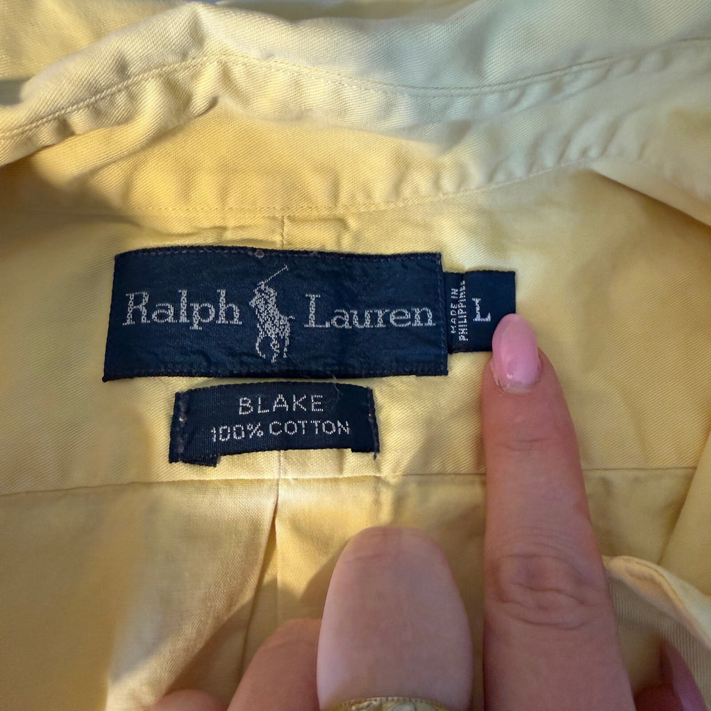 Polo Ralph Lauren Blake Fit Yellow Oxford Short Sleeve Button Down Sz L