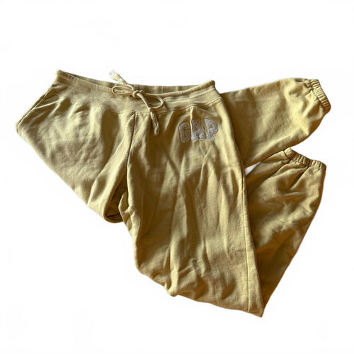 thriftalina Gap Logo Banana Yellow Sweatpants Joggers Sz S Cozy Fall Back to School Trendy