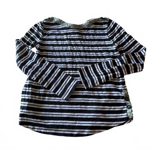 Anthropologie Postmark Sz S Striped Button Trim Boho Twee Top Coastal Grandma