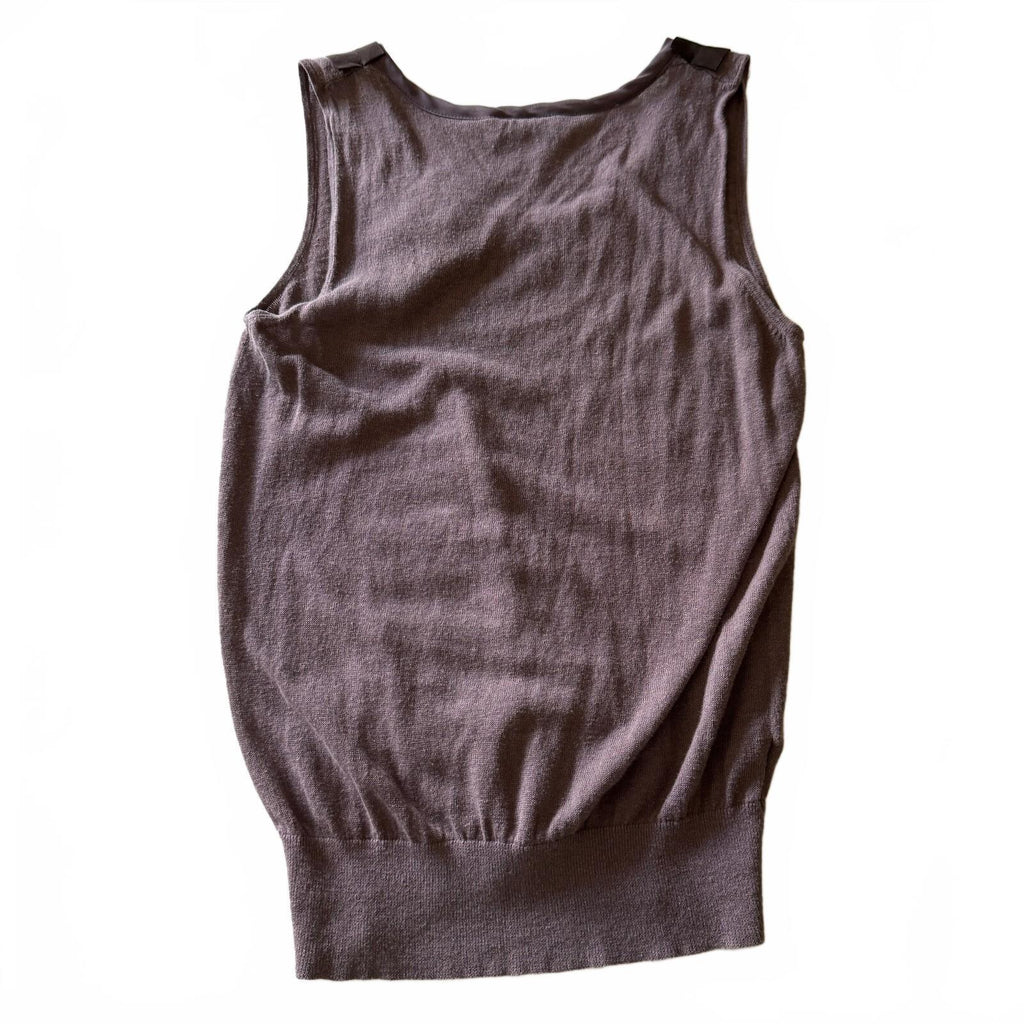 Loft Women's Coquette Tie Detail Sleeveless Blouse Soft Romantic Cotton Linen