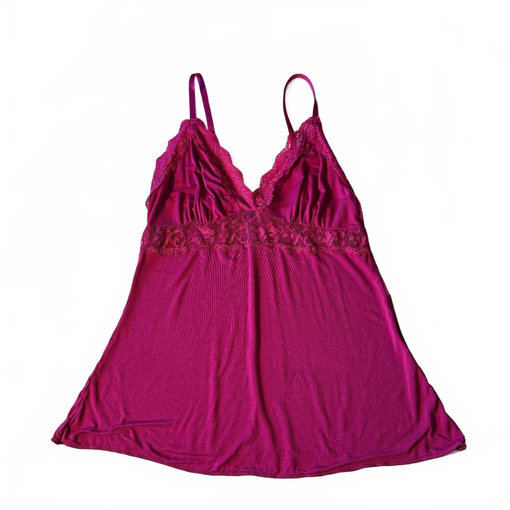 Avidlove Hot Pink Bella Swan Babydoll Lace Trim Cami Women's Tank Top Y2K Girly