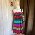 Xhilaration Women's Strapless Multicolor Striped Tube Dress Size Small Petite