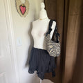 Medium Zebra Print Handbag with Knotted Black Handle