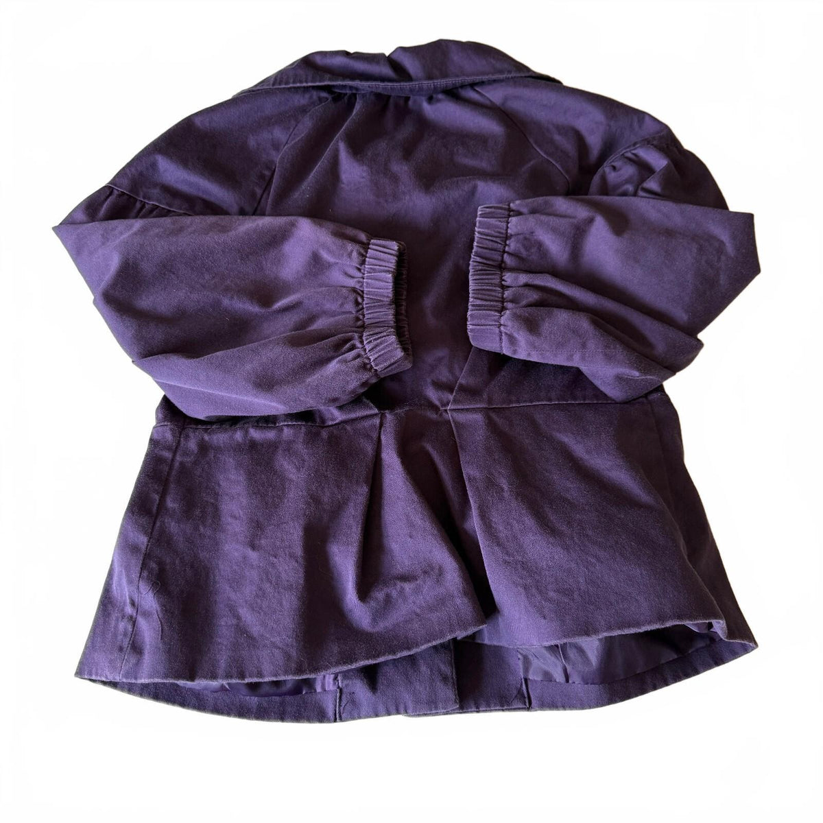 Elle Purple Peplum Jacket Ruffle Collar Balloon Sleeve Coquette Dark Academia S