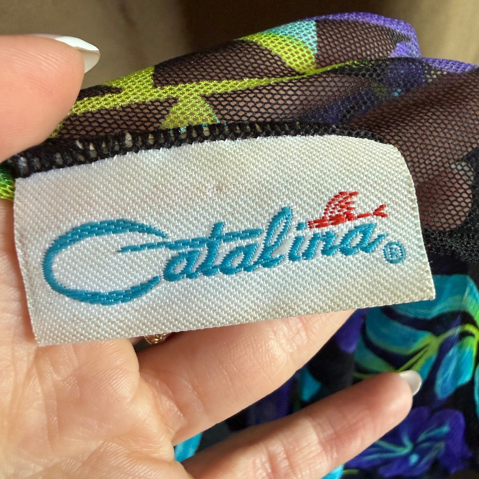 Vintage Catalina Sarong Scarf Wrap Floral Summer Layering Ruffled Hem
