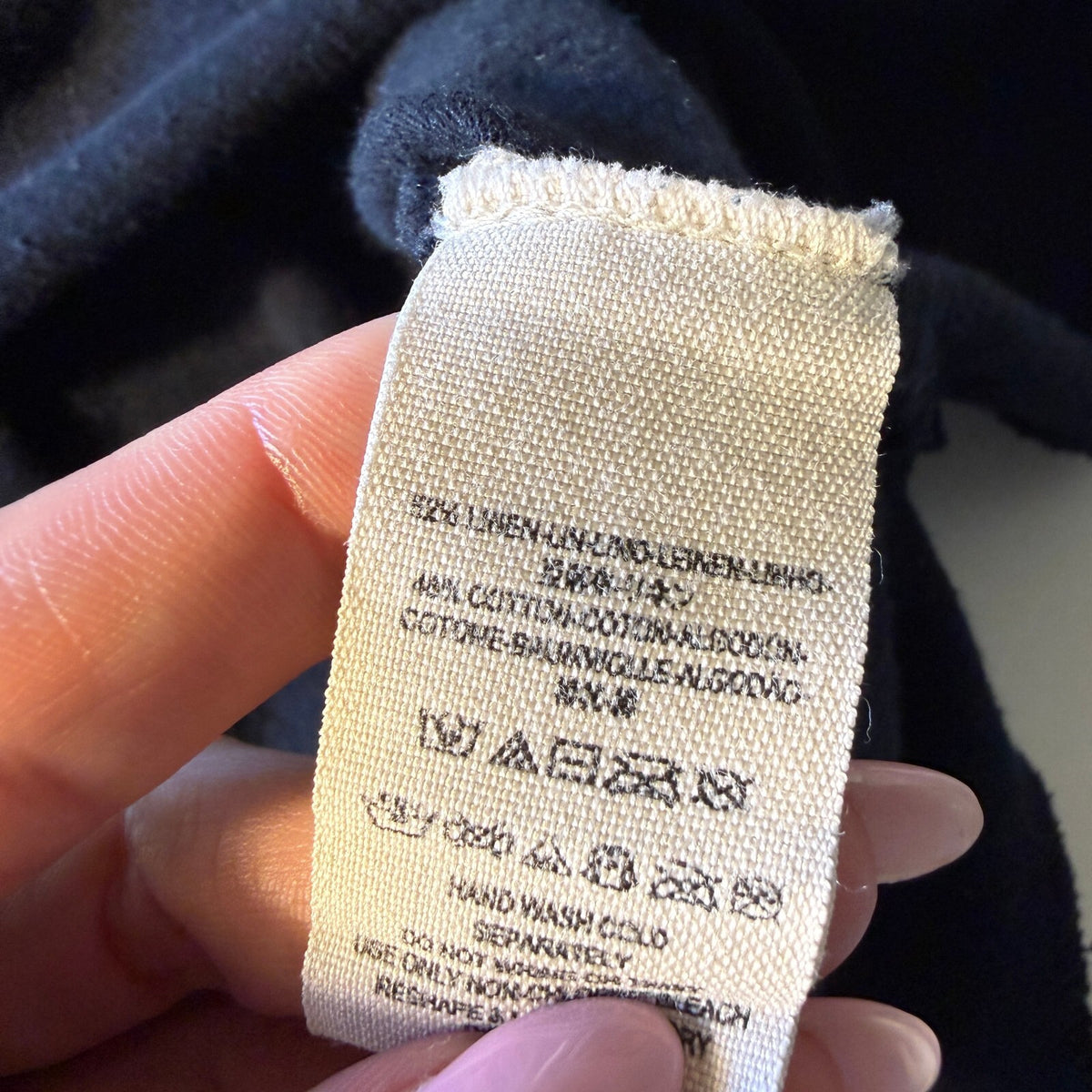 We The Free People Black Colorblock Baseball Henley Top Linen Cotton Blend Sz S