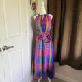 Ann Taylor Madras Rainbow Plaid Belted Halter Dress Women's Size 2, Brand NWT